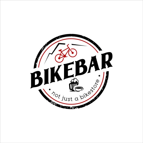Round Bicycle Bar Emblem Vector Image