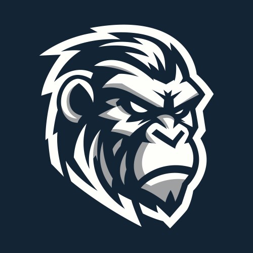 Ape head of geometric shapes and sharp lines Vector Image