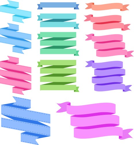 Colorful Ribbon Set Royalty Free Vector Image - VectorStock