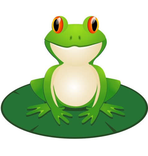 Isolated frog in the pond Royalty Free Vector Image