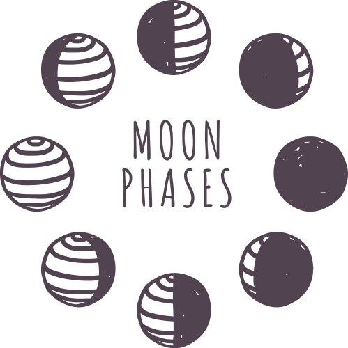 Moon Phase Icons - Lunar Cycle Royalty Free Vector Image