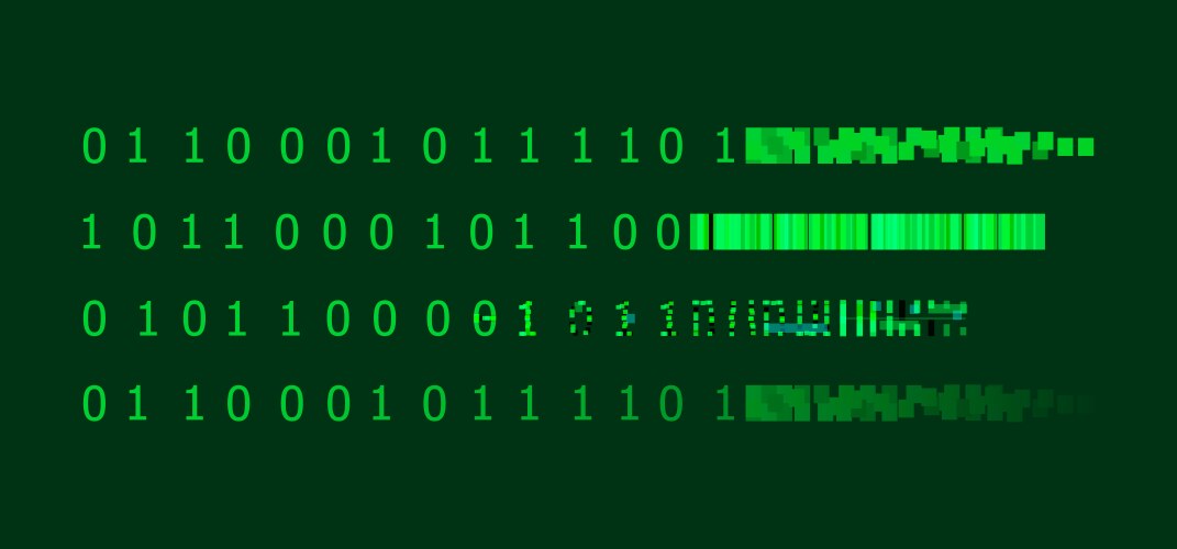 Pixel Transformation: Binary Code vector image