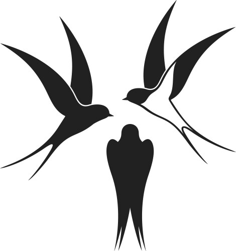 Elegant Swallow Silhouette Vector Image
