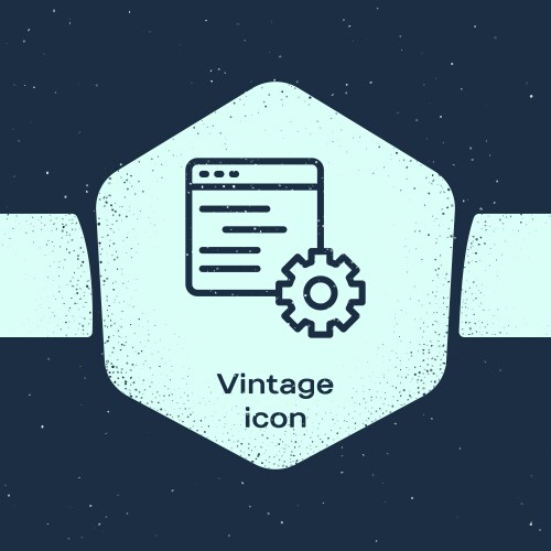 Grunge line computer api interface icon isolated vector image