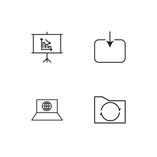 Data analytics linear icons set simple outline vector image