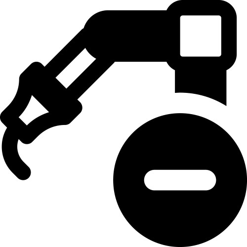 Disabling an automated mechanical arms function vector image