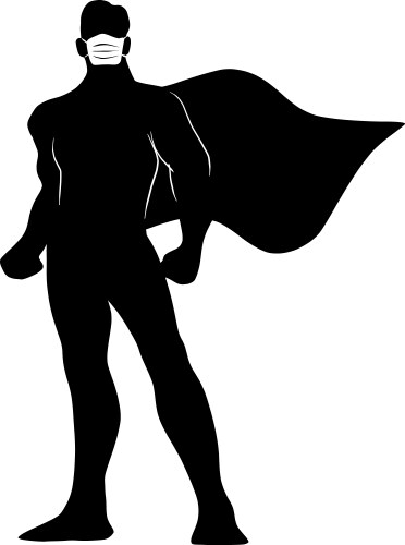 Full length silhouette male superhero vector image