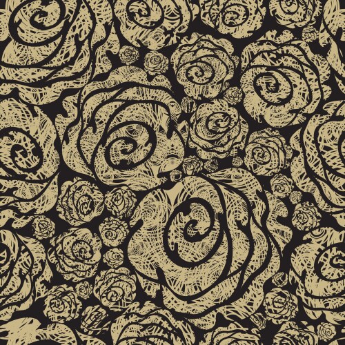 Seamless beige grunge rose pattern Royalty Free Vector Image