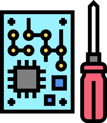 Microchip make geek color icon vector image