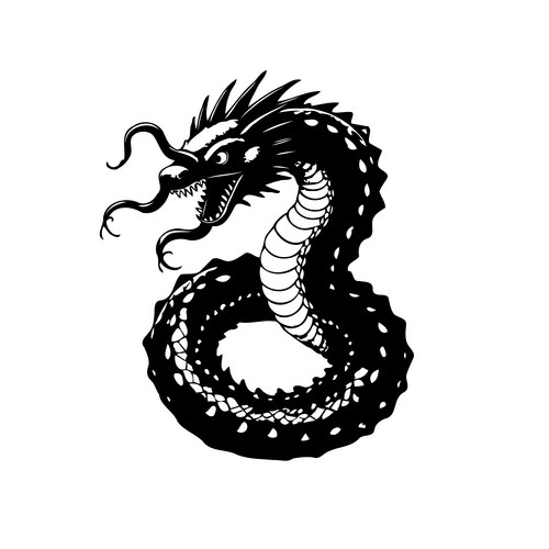 Stylized Dragon Artwork Vector Image