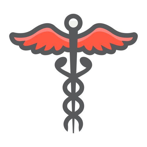 caduceus filled outline icon medicine healthcare vector image