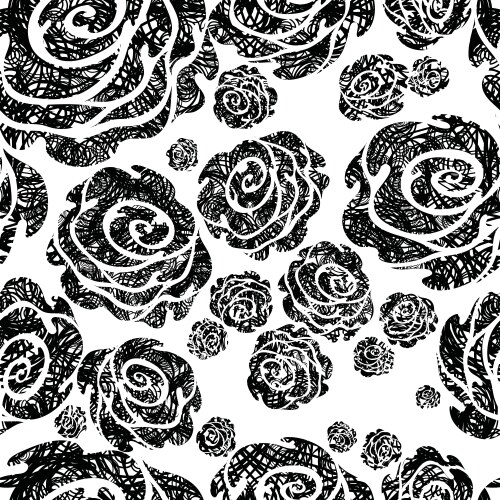 Seamless beige grunge rose pattern Royalty Free Vector Image
