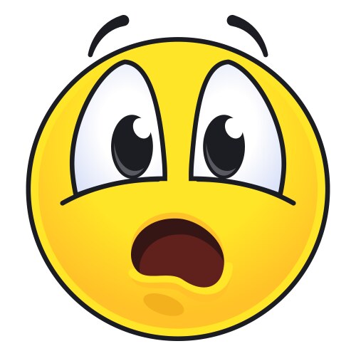 Shocked Emoticon Wild Eyes Royalty Free Vector Vectorstock