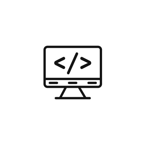 Coding program icon outline collection in black vektorbild