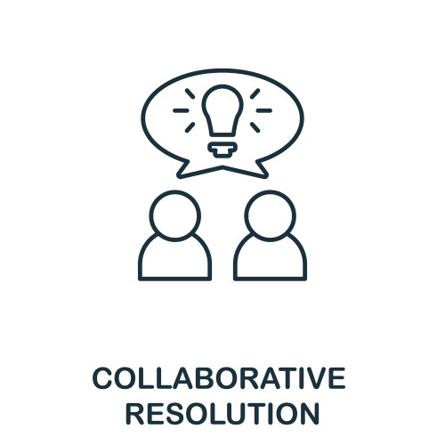 Collaborative resolution icon line element from vector image