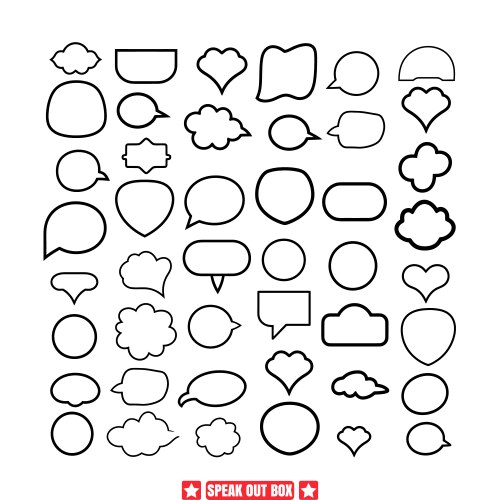 Conversational toolkit speak out box icons Vector Image