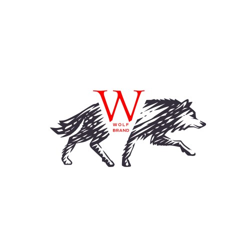 Logotype wolf vector image