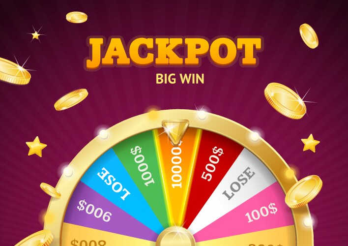 Realistic detailed 3d casino fortune wheel jackpot vector image