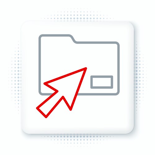 Line cursor click document folder icon isolated vektorbild