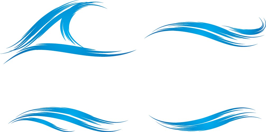 Realistic water wave set Royalty Free Vector Image