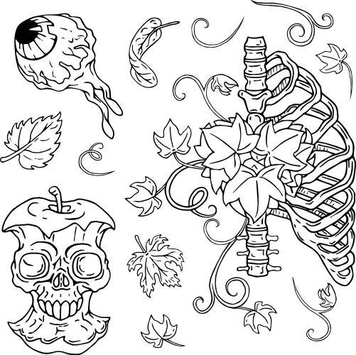 Dead body halloween nature Vector Image