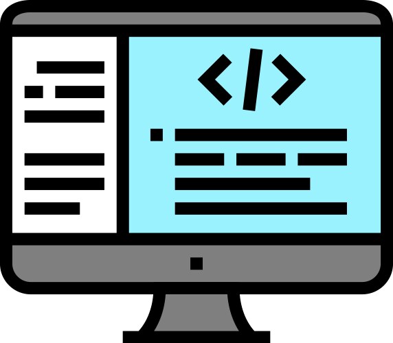 Coding code geek color icon vector image
