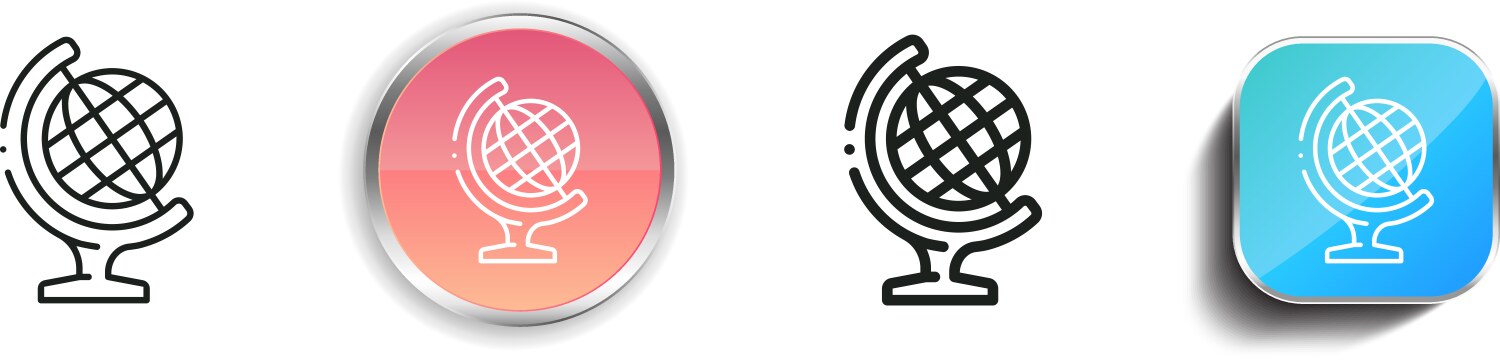 Geography icon thin linear regular and button vector image