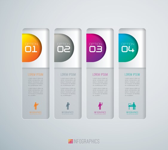 Education infographics template 4 step option Vector Image