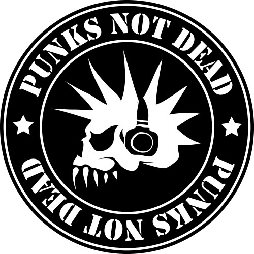 Punk Skull Emblem - Not Dead Vector Image
