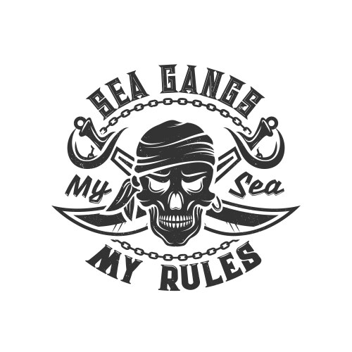 Pirate Skull with Bandana & Sabers Vector Image