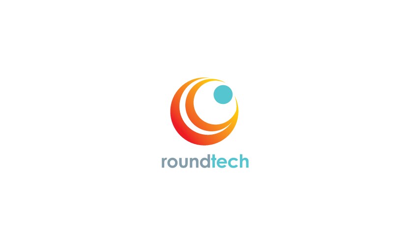 Round circle curve technology logo Royalty Free Vector Image