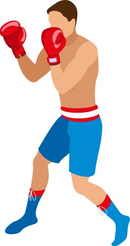 Male trainer training female boxer in dynamic Vector Image