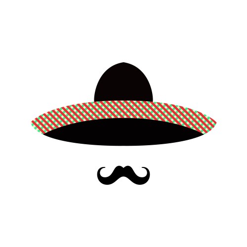 Mexican man face with sombrero and mustache Vector Image