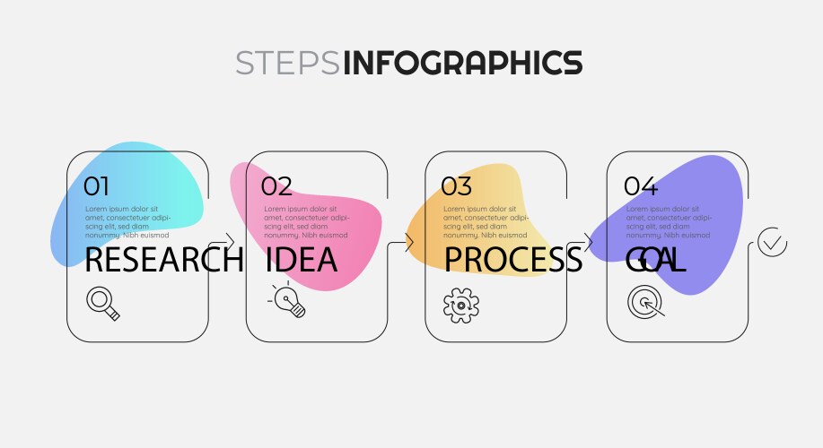 Trendy step by infographics design vector image