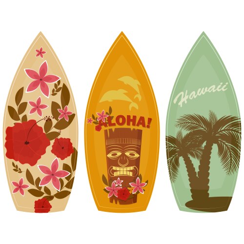 Surfboard set prints Royalty Free Vector Image