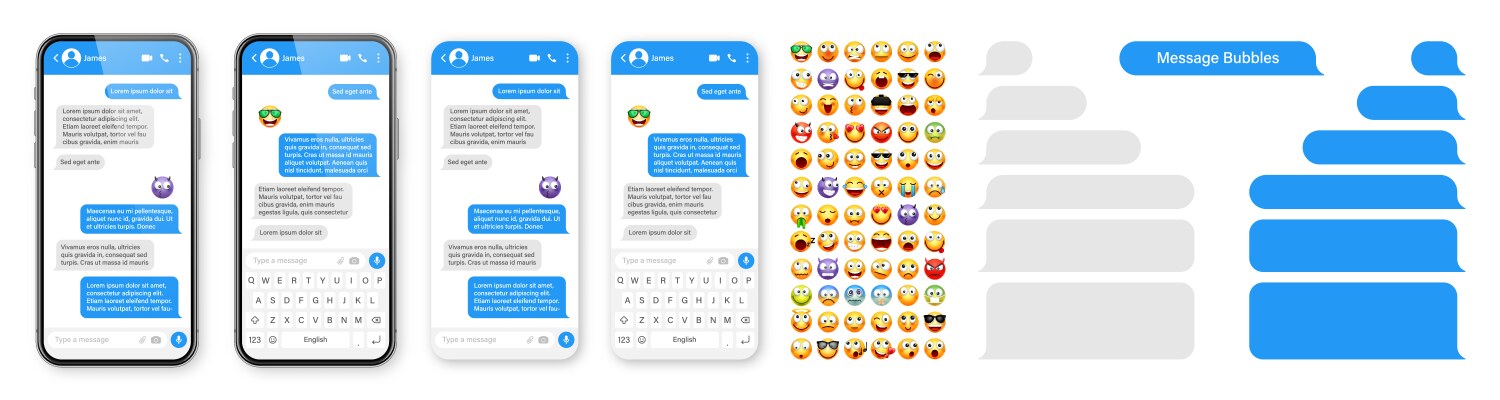 Smartphone messaging app user interface design vektorbild