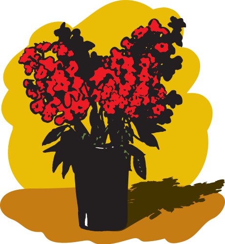 Vase with red flowers Vector Image