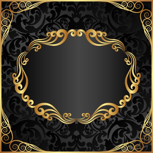 Black background with gold vintage ornament Vector Image