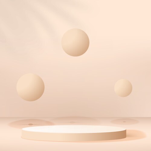 Abstract background with cream color geometric 3d vector image