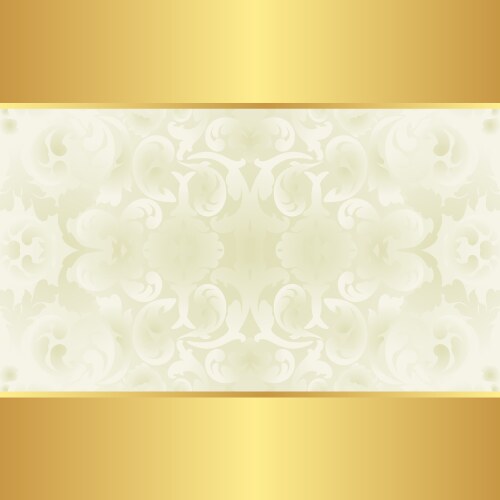 Elegant Cream & Gold Floral Background Vector Image