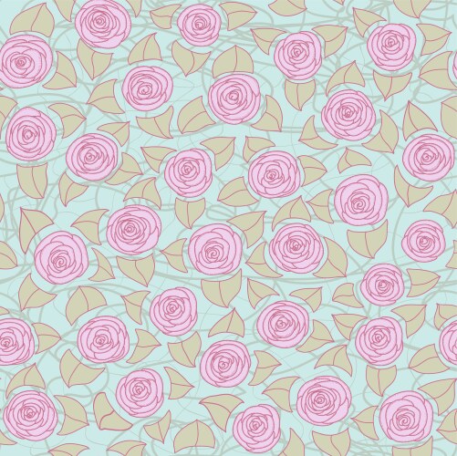 Rose seamless pattern Royalty Free Vector Image