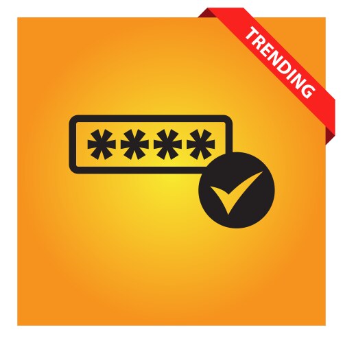 Password verification icon for web and mobile vector image