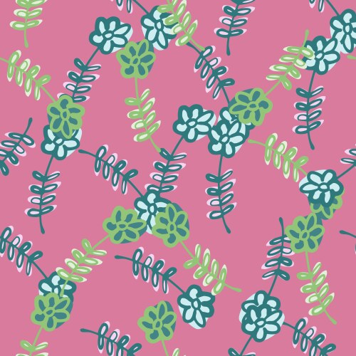 Seamless random pattern with green contoured vector image
