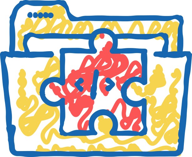 Folder with program code files icon doodle vector image