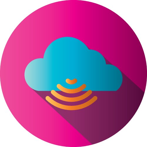 Isolated cloud computing and wifi block gradient vector image