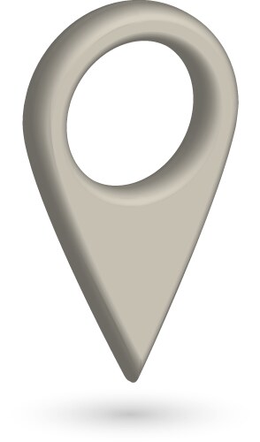Grey 3d map pointer with dropped shadow on white vector image