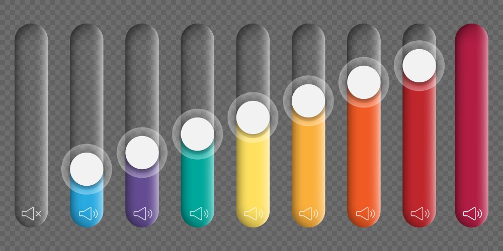Set of slider bar infographic colorful elements vector image