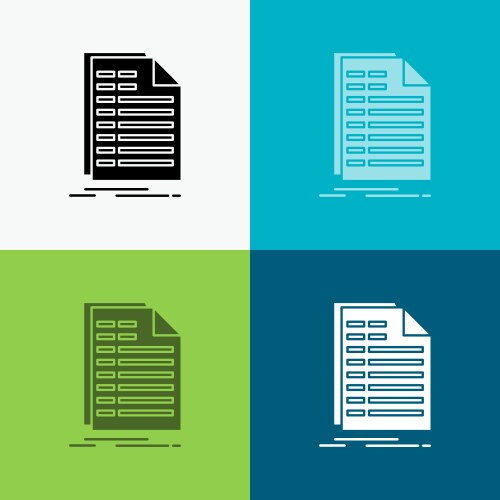 Bill excel file invoice statement icon over vector image