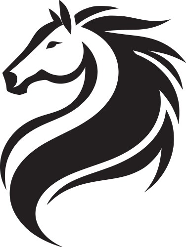 Elegant Horse Silhouette Emblem Vector Image