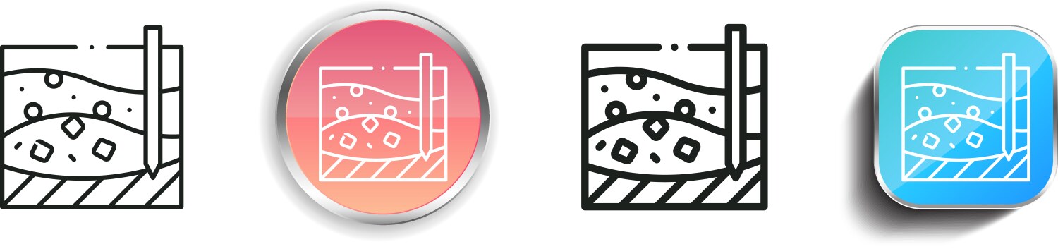 Geological icon thin linear regular and button vector image